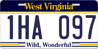 WV license plate 1HA097
