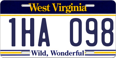 WV license plate 1HA098