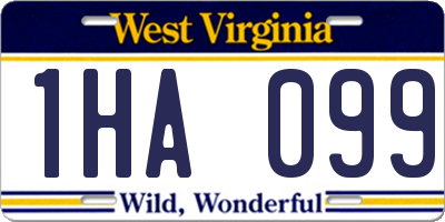 WV license plate 1HA099