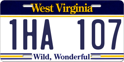 WV license plate 1HA107