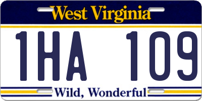 WV license plate 1HA109