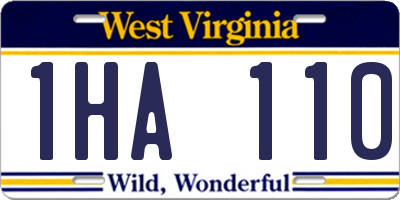 WV license plate 1HA110