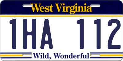 WV license plate 1HA112