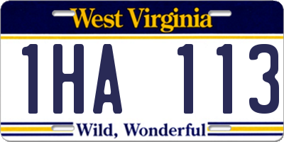 WV license plate 1HA113