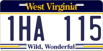 WV license plate 1HA115