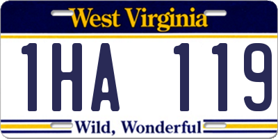 WV license plate 1HA119