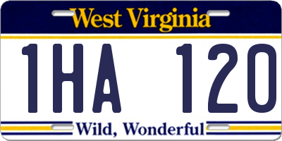 WV license plate 1HA120