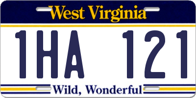 WV license plate 1HA121