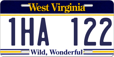 WV license plate 1HA122