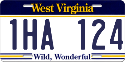 WV license plate 1HA124
