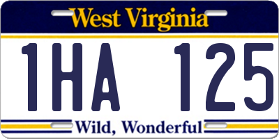 WV license plate 1HA125