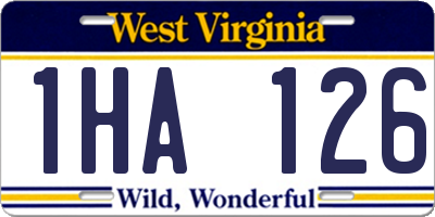 WV license plate 1HA126
