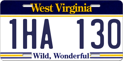 WV license plate 1HA130