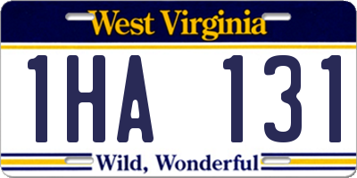 WV license plate 1HA131