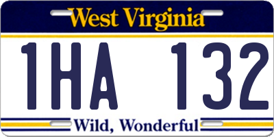 WV license plate 1HA132