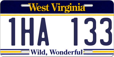 WV license plate 1HA133