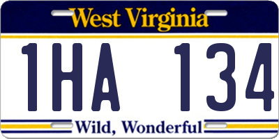 WV license plate 1HA134