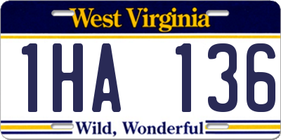 WV license plate 1HA136