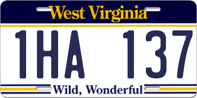 WV license plate 1HA137