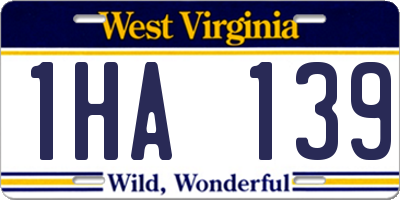WV license plate 1HA139