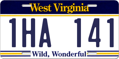 WV license plate 1HA141