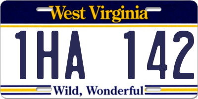 WV license plate 1HA142