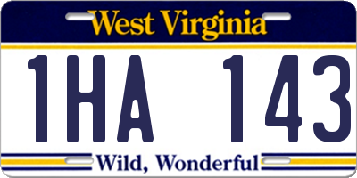 WV license plate 1HA143