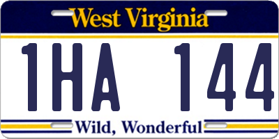 WV license plate 1HA144