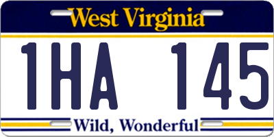 WV license plate 1HA145