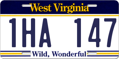 WV license plate 1HA147