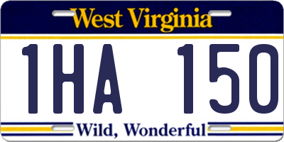 WV license plate 1HA150