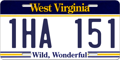 WV license plate 1HA151