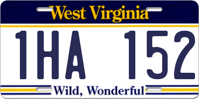 WV license plate 1HA152
