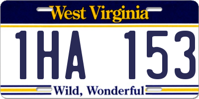 WV license plate 1HA153