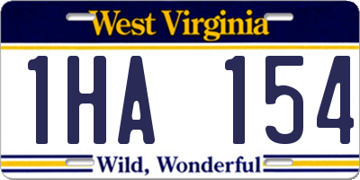 WV license plate 1HA154
