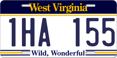 WV license plate 1HA155