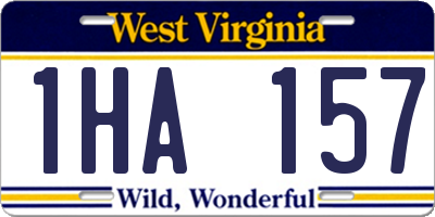 WV license plate 1HA157