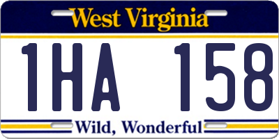 WV license plate 1HA158