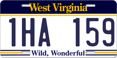 WV license plate 1HA159