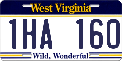 WV license plate 1HA160