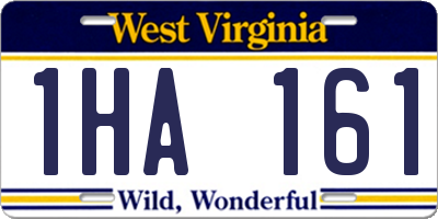 WV license plate 1HA161