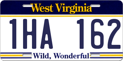 WV license plate 1HA162