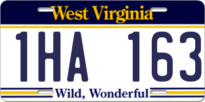 WV license plate 1HA163