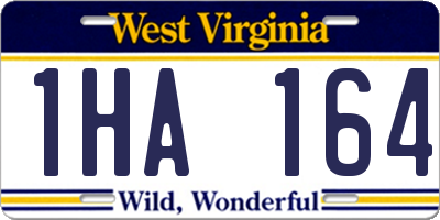 WV license plate 1HA164