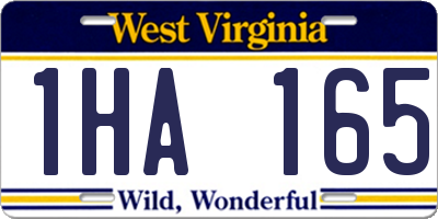 WV license plate 1HA165