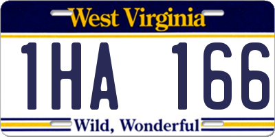 WV license plate 1HA166