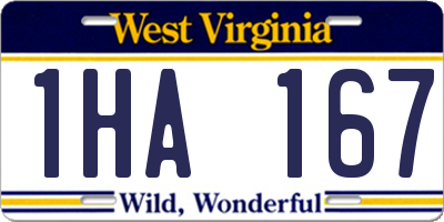WV license plate 1HA167