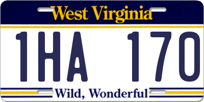 WV license plate 1HA170