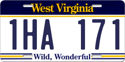 WV license plate 1HA171
