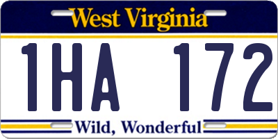 WV license plate 1HA172